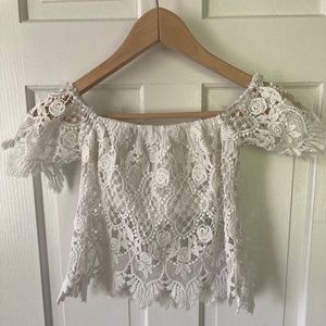 Lacey eyelet crop top